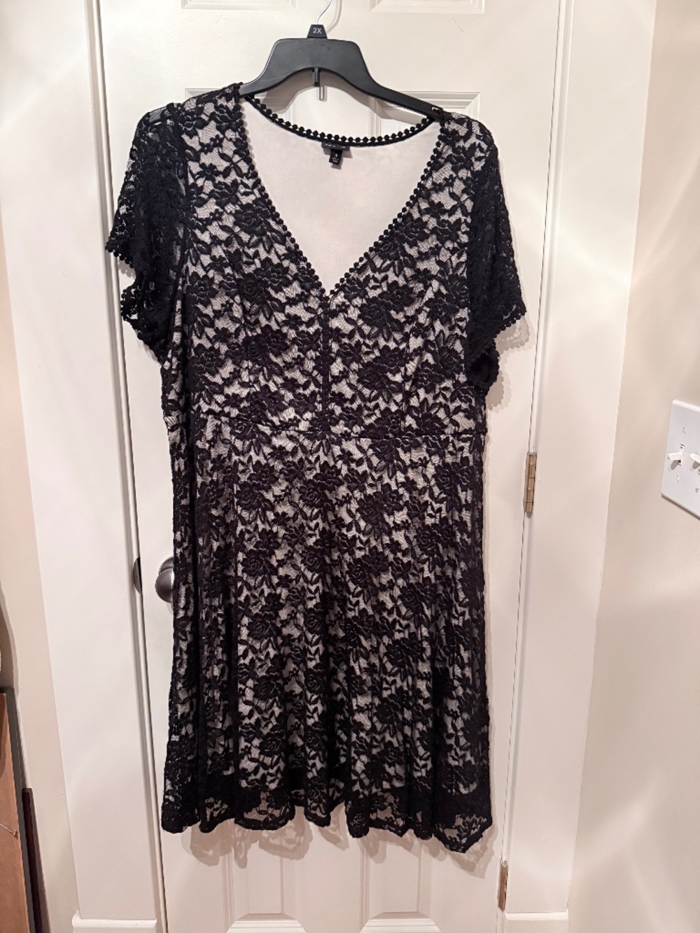 Torrid Size 3 Black Floral Lace Nude Lined Fit & Flare Dress